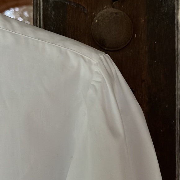 Vintage Bryn Connelly | Stand Collar Blouse w/ pleated front Puff Sleeves - Picture 3 of 11